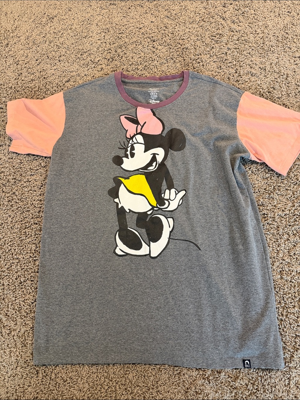 Minnie Mouse Gray & Pink Short Sleeve Kids Top